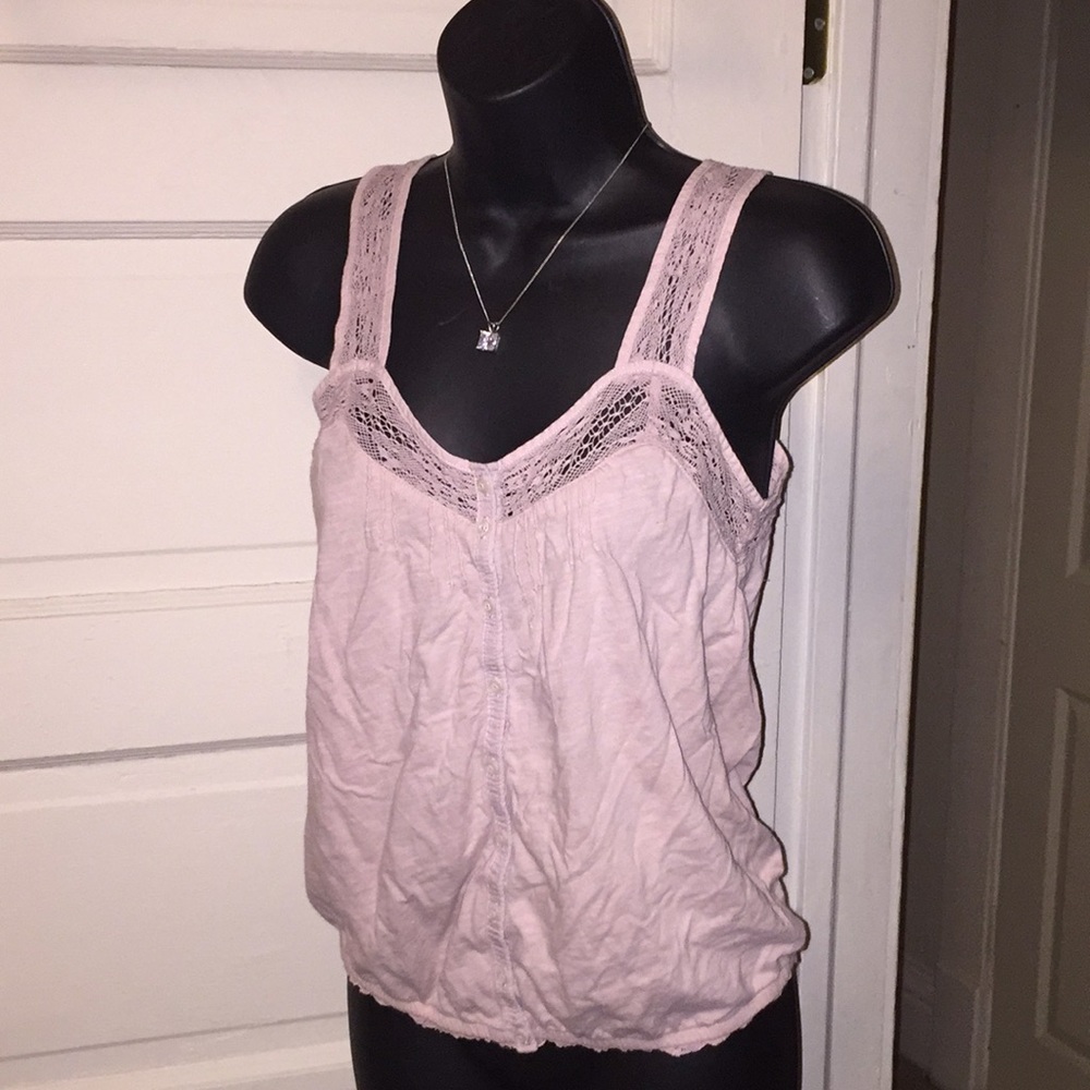 Dusty rose button front tank